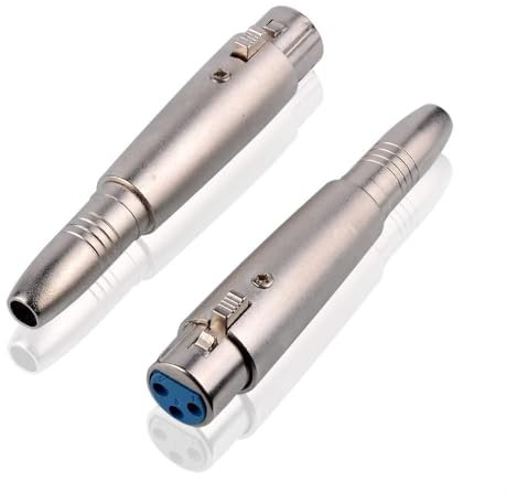 TECHZOCO Adaptador XLR Hembra a Jack 6,35 mm Hembra, Conversor X L R Female a Jack 6.35 mm, Convertidor TS/TRS a XLR, Apto para micrófono, Audio electrónica, amplificadores, Entre Otros, 1 Unidad