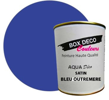 BOX DECO COULEURS Peinture murale acrylique aspect satin Aqua Déco - 750ml, Bleu Outremer