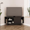 Bimossa Teo Corner TV Stand – Space-Saving TV Unit for 43–48'' TVs, Compact Media Console with Open Shelves & Cabinet, Ready to Assemble, Available in 5 Colours (Black)