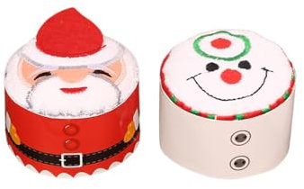 2 stücke Weihnachten Baumwolle Handtücher Kreativ Gefaltete Waschlappen Festliche für Mädchen Kinder (Weihnachtsmann und Schneemann)