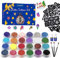 Temporary Glitter Tattoos Kit - 30 Color Glitter, 135 Unique Stencil Body Art Paint Set for Girls, Kids, Teenagers & Adults