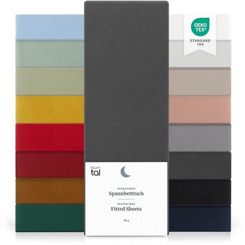 Blumtal Drap Housse 140x190 cm en Microfibre - Certifié Oeko-Tex - Drap de lit Anthracite
