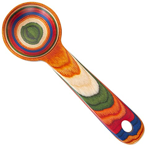 Baltique Marrakesh Collection Wooden Coffee Scoop – Colorful Birch Wood Reusable Scoop for Ground Coffee, Protein Powder & More