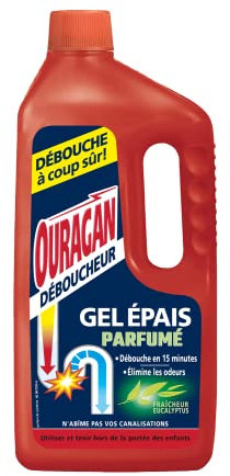 Ouragan Déboucheur Epais Parfumé Fraîcheur Eucalyptus 15 minutes 1 L