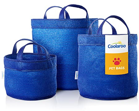 Coolaroo Haustiertaschen, 3er-Pack, alle Größen S, M und L, Haustier-Taschen, 100% Polyethylen mit hoher Dichte, Blau (Aquatic Blue)