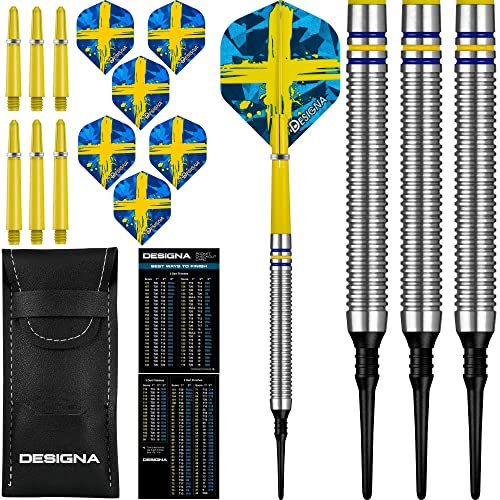 DESIGNA DARTS Patriot-X Darts | Soft Tip Darts Set | Schweden | 20g (D9532)