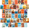 50 Stück vintage poster Sehenswürdigkeiten Ästhetisches Wandcollage-Kit, Collage Print Raumdekoration für Mädchen, Wandkunstdrucke für Zimmer, Wohnheim-Foto-Display VSCO-Poster für Schlafzimmer