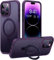 TORRAS Magnetic Ostand for iPhone 14 Pro Case, Built in Invisible Ring Stand, 12FT Military-Grade Shockproof, Compatible with MagSafe, Slim Protective Case for iPhone 14 Pro Cover, Purple