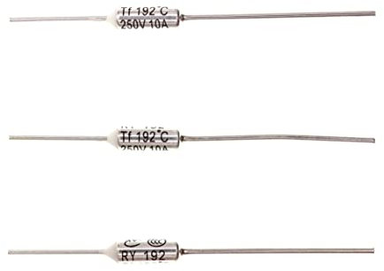 HUABAN 10 Piezas Fusible térmico de temperatura de metal RY192 192 ℃ 10A 250V