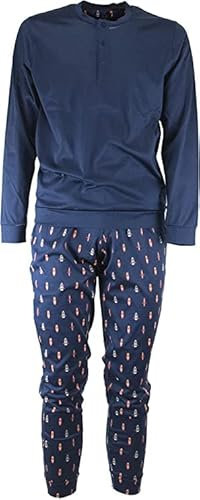 Pigiama Lungo da Uomo in Filo di Scozia Blu TAVIANO JAL 486 - Julipet (60)