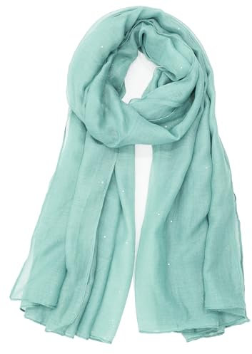 Van Der Rich ® - Pailletten Schal Weiches Halstuch - Damen (Pastell Türkis, One Size)