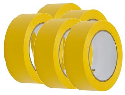 Handelskönig 5 x PVC-Schutzband gelb 38 mm gerillt Klebeband Putzerband Putzband