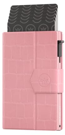 ProWallet Kartenetui Plus Schwarz – 8 Karten, Scheine und Münzen – Kartenetui mit Reißverschluss – RFID – Kleines Kreditkartenetui – Stilvolle Geldbörse – Herren & Damen - Slim Wallet (Rosa)
