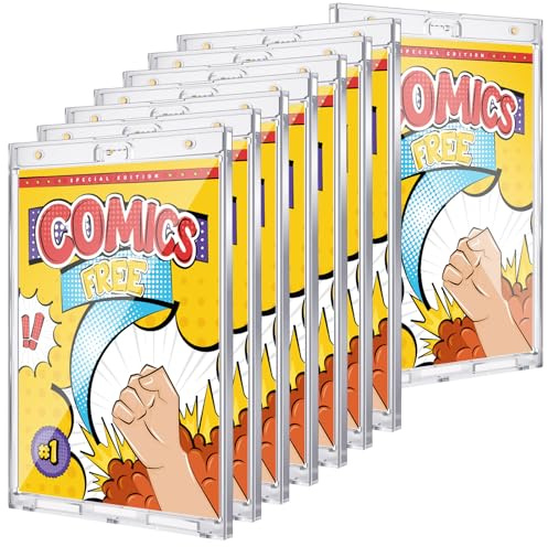 Wonderjune Magnetische Comicbuch-Halter, außen transparent, Comicbuch-Vitrine, Wandmontage, UV-Schutz, passend für die meisten Wand-Displays (19,1 x 31,1 cm, 18,1 x 27,7 cm), 8 Stück