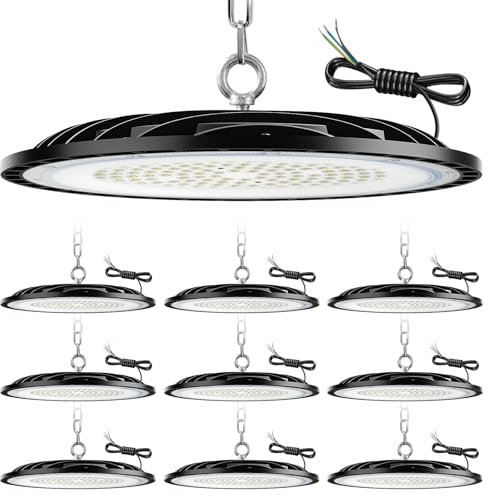 ZXICH 100W UFO LED High Bay Light, Hallenstrahler 15000LM, 6000K Kaltweiß UFO LED Werkstattlampe, IP65 Wasserdichte Industrielampe High Bay Licht für Fabriken,Garage,Lagerhaus (10 Pack, 100W)