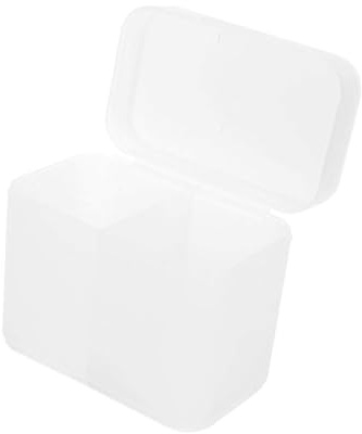 Aufbewahrungsbox für Nagelkunst, 2 Fächer, Nagellackentferner-Pad, Organizer, praktischer Behälter für Wattestäbchen, Make-up-Pads (weiß)