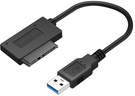 NGFF USB 3.0 Type-A to SATA 7+6 13pin Slimline SATA Adapter Cable 5Gbps Angled Connector for Laptop CD DVD-ROM Optical Drive