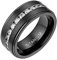 Mabohity Ring Herren Titan-Ring mit Zirkonia Titanium 8mm Breit Ewigkeit Ehering Verlobungsring Freundschaftsring Hochzeit Band, Schwarz, Größe 67