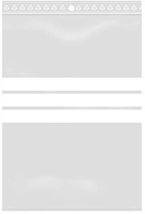 Lot de 100 Sachets à fermeture Zip Refermable Transparent avec Bandes Blanches - pour Produit Alimentaire, Bijoux, Accessoires...- Format 10 x 15 cm