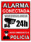 Cartel videovigilancia - Placa alarma conectada - Carteles zona videovigilada - Aviso a la Policía 20x15 cm Rojo Interior/Exterior (1 Pieza cartel videovigilancia)