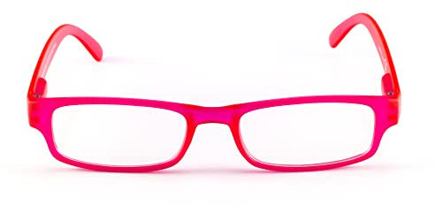 Contacta, Fluo, Occhiali da Lettura per Uomo e Donna, Occhiali da Lettura Leggeri e Colorati, Pratici e Funzionali, Montatura con Aste Flex, Diottrie +2,50, Colore Fucsia, 18g