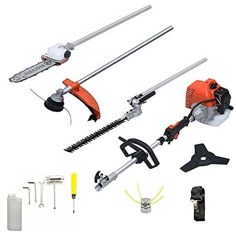 Decespugliatore A Scoppio Benzina 52 cc 4 in 1 Multifunzione Per Uso Domestico Professionale Fai Da Te Colore Arancione