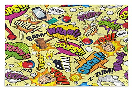 Comic Elemente Bombenwort Jigsaw Puzzle 1000 Teile für Erwachsene Klassische Jigsaw Puzzles aus Papier Wanddekoration Geschenk ab 12 (70x50cm)