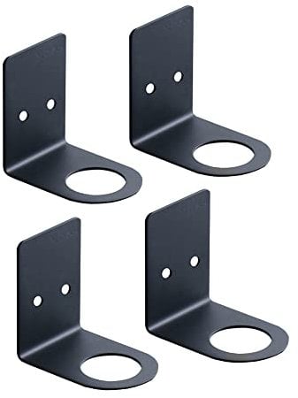 BiJun Wall Mounted Soap Dispenser, Hand Wash Dispenser, Shampoo and Conditioner Dispenser Wall Mounted Bathroom Holder Stand Hanging Rack Shampoo Storage Holder Lotion Container (1.06in, Black)