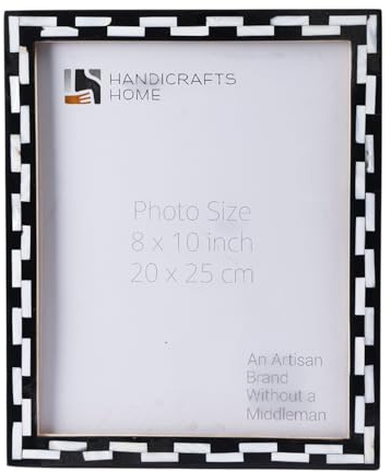 Handicrafts Home 8x10 Picture Frames - Vintage Style Wall Hanging & Desk Decor – Farmhouse Photo Frames Ideal for Living Room Office & Home Decor Picture Frame for Wall Decor, Pearlescent Tiptoe | Portrait or Landscape, Tabletop & Wall Display, Easle Back & Hanging Hardwares,Minimal luxury Modern shell made Home Décor