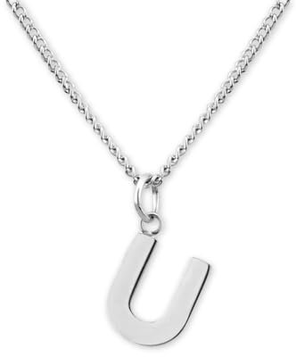 GD GOOD.designs Kette mit Buchstaben Anhänger U in Silber - 316L Edelstahl Halskette Damen - Silberne Partnerketten für Sie und Ihn