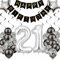 Kiwochy Luftballon 21. Geburtstag Dekoration - Black and Silber Party Deko für Junge, Männer, Frauen - Geschenk 21 Jahre