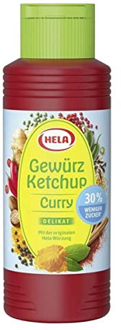 Hela Gewürz Ketchup Curry delikat 30% weniger Zucker und ohne Süßungsmittel 300 ml Ketchupflasche Gewürzketchup Flasche zum Dippen, Verfeinern und Genießen