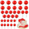 Xsstarmi 30 PCS Balls Cake Topper Mini Balloons Cupcake Topper DIY Cake Insert Topper Foam Cake Balls Baking Decoration for Baby Shower Wedding Anniversary Kids Birthday Party Cake Decorations Red