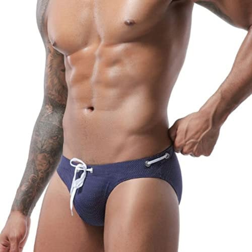 ALANZE Bikini Bademode Herren Badehose Homosexuell Herren Badeanzug Badeanzug Strand Surfen Wassersportbekleidung Mann Badeshorts,Dunkelblau,XL-Taille 88-94cm
