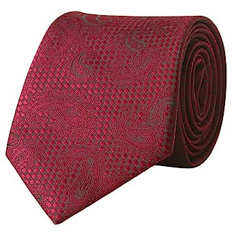 WANYING Bordeaux 8cm Krawatte Binder Schlips Herrenmode Jacquard Gewebte Standard Krawatte Business Casual Formell Hochzeit Party Retro - Bordeaux Paisley