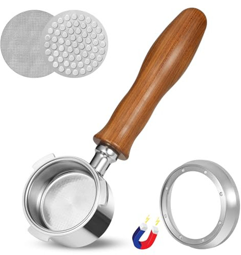 51mm Bottomless Portafilter with Filter Basket & 2 Puck Screen & Magnetic Dosing Funnel, Professional 51mm Coffee Espresso Portafilter Set Compatible with Delonghi Dedica EC680 and EC685 Machine