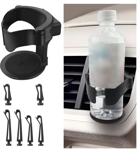 Porte Gobelet Voiture avec Clip,Porte Gobelet Voiture Universelle pour Les Grilles de Ventilation des Voitures,Accessoire Voiture adapté aux Grilles de Ventilation Horizontales