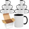 Sublimation Mugs 11oz Blank with Coloured Large Handle & Inner with Box | Durable, Ceramic Orca Finished Mugs Perfect for Custom & DIY Printing, for Loved Ones | Black Bulk Pack of 12