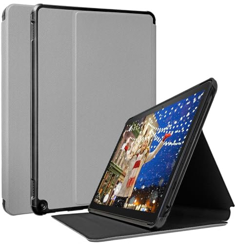 Alle neuen Fỉṛẹ ḤḌ 10 2023 Tablet Hülle (13. Generation), TOKILO Slim Leichte Weiche PU Ledertasche mit Stand Auto Wake/Sleep, Grau