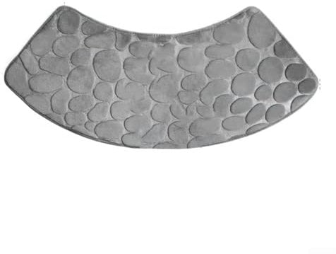 Zilimontt Gebogene Badematte, Eck-Duschmatten, rutschfest, halbrund, waschbar, Badezimmerteppich, Eckbadewanne, Bodenteppich, für Dusche oder Badewanne (hellgrau)