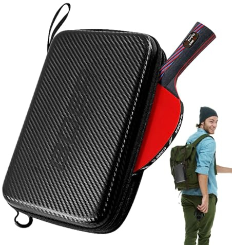 Generisch Tischtennis Hülle Schläger | Tischtennisschläger Hartschalenkoffer | Tischtennis Tasche Sporttasche Mit Einer Harten Schale Und Einer Weichen Innenseit, Schwarz