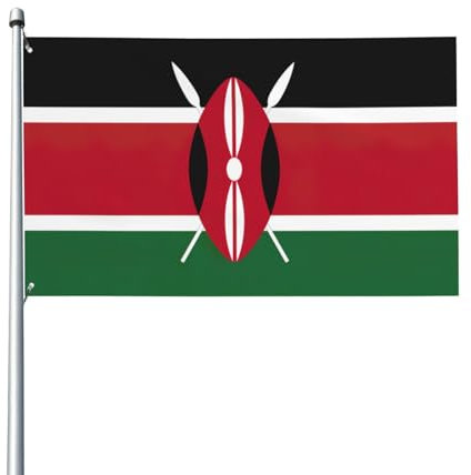 Bandera de Kenia con impresión de 36 x 60 pulgadas, bandera de casa de una cara para decoración de verano y primavera
