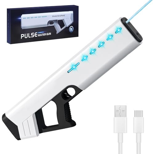 Joellfuner Pistole ad Acqua Elettriche Potenziata, Pistola ad Acqua Elettrica, Pistola Acqua Elettrica Autoadescanti con Luce, per Bambini e Adulti, per Feste Estive in Piscina Aperto Spiaggia