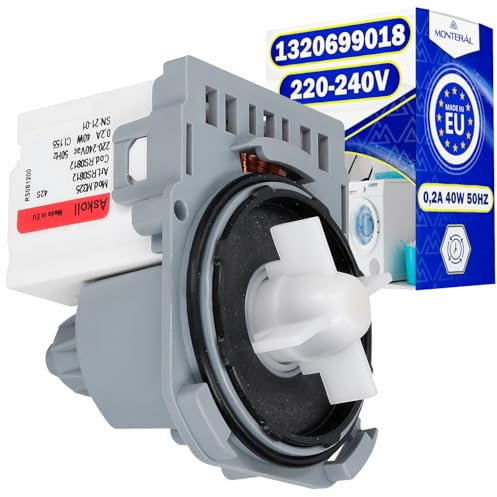 Bomba de Desagüe para Lavadora M325 40W 230-240V 50HZ 0,2A Código Original 1320699018 132323900/2 1323239002 para AEG para Electrolux para Juno para Zanker para Zanussi - MADE IN EU - MONTERAL