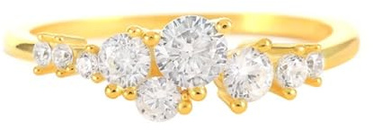 Wycian Damen Ringe Ring Gold Männer 9K Gelbgold Au375 Runde Form Moissanit Größe 57 (18.1) Vorsteckring für Mutter Einfach Schmuck Geschenk