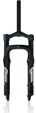 HZXQCVB Forcella Ammortizzata per Fat Bike 20/26x4,0 MTB Forcella Anteriore Ad Aria Tubo Diritto da 1-1/8'' QR Freno A Disco Escursione 100mm Regolazione del Ritorno(Black,20in)