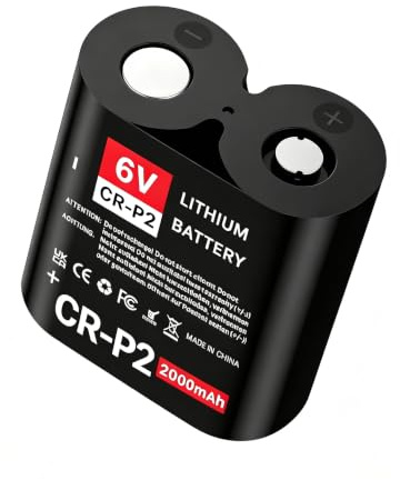 YISHDA CR-P2 6V Lithium Battery, 2000 mAh High Performance Photo Battery, Replacement for 223A, EL223AP, DL223A, K223LA, for Cameras, Flashes & Security Systems (Pack of 1)
