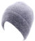 BeFur Unisex einfärbige Wintermütze Beanie Cap Fellmütze Pelzmütze Feinstrick Baskenmütze - grau