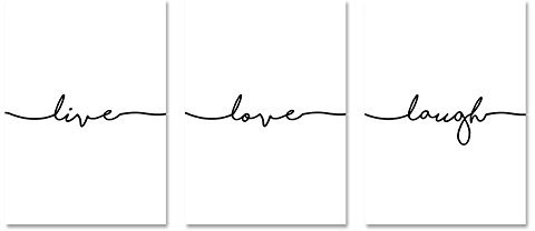 PICSonPAPER Poster 3er-Set LIVE, Love, Laugh, ungerahmt 61 cm x 91 cm, Dekoration, Kunstdruck, Wandbild, Typographie, Geschenk (Ohne Rahmen 61 cm x 91 cm)