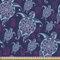 ABAKUHAUS Schildkröte Gewebe als Meterware, Nautische Tiere Maya, Schön Gewebten Stoff für Polster und Wohnaccessoires, 1M (148x100cm), Magenta Lila und Aqua
